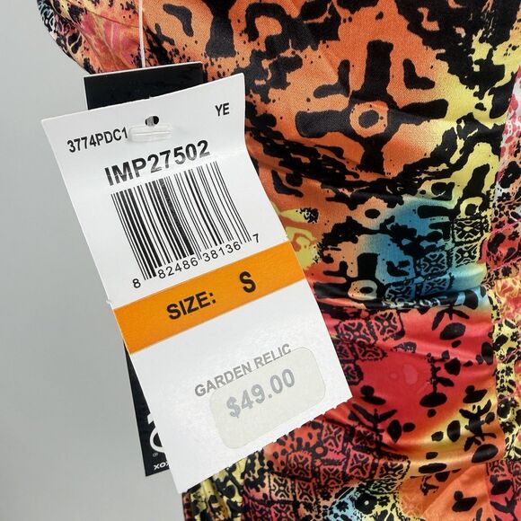 XOXO Top Ruffle Front  Womens Small Multi Colorful Satin Y2K Fairy Whimsical - Picture 3 of 13